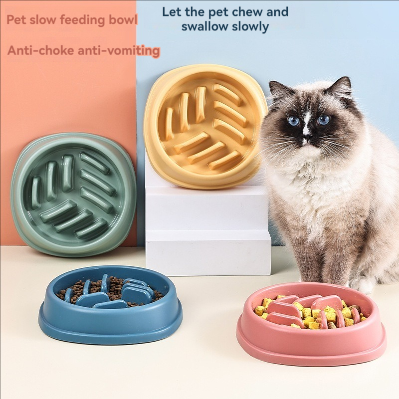 Dog Puzzle Feeder Toy - Perlengkapan hewan peliharaan mangkuk plastik, mangkuk