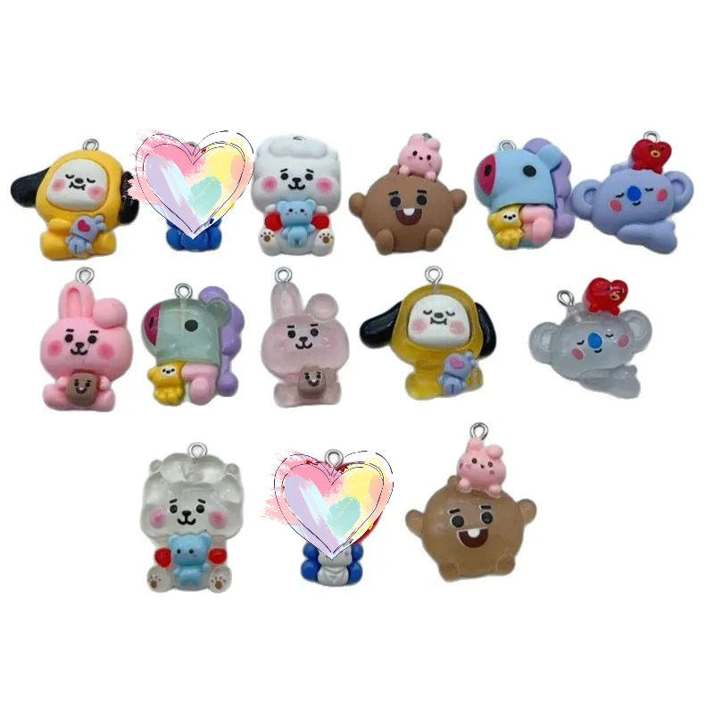 Dog Toys - Gantungan kunci tas resin transparan kartun