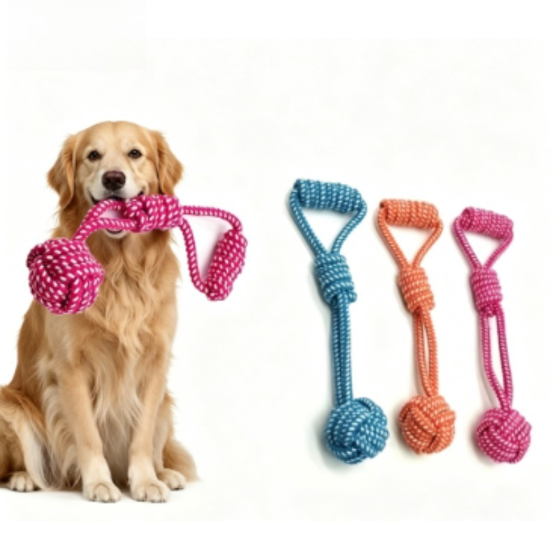 Dog Rope Toy Aggressive Chewers - 1PCS Mainan Tali Anjing dengan Bola