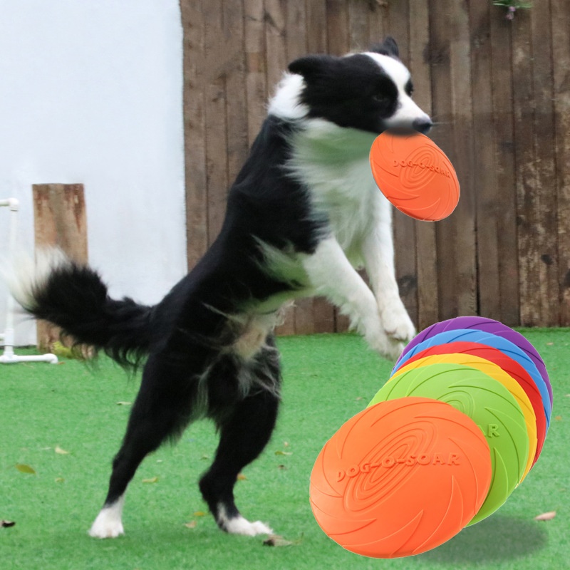 Flying Disc Dog Training Toy - Mainan Piring Terbang Silikon Interaktif untuk