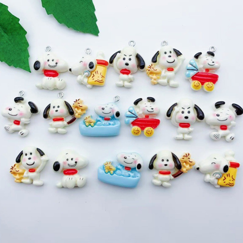 Dog Toys - 12 buah liontin anjing kartun resin,