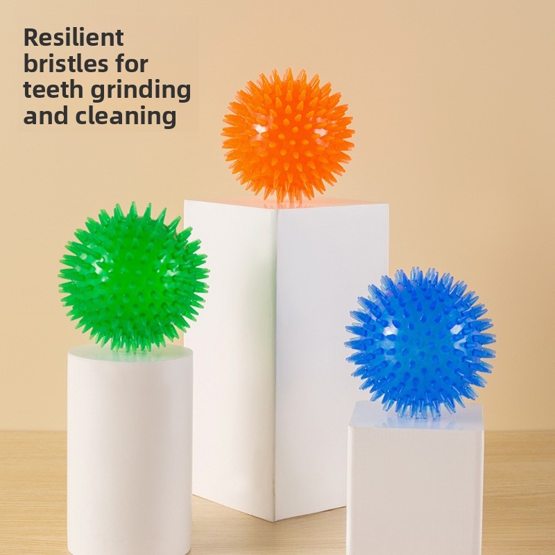 Indestructible Dog Chew Toy - Bola Anjing TPR Elastis Tinggi Berduri
