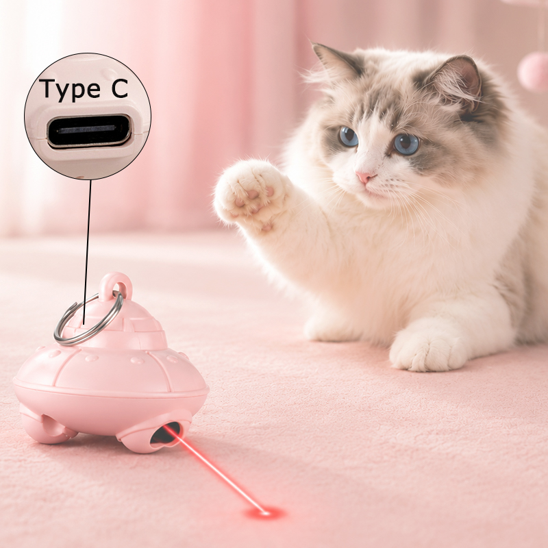 Laser Pointer Cat Toy Automatic - Mainan Laser Kucing Elektrik dengan Pengisian