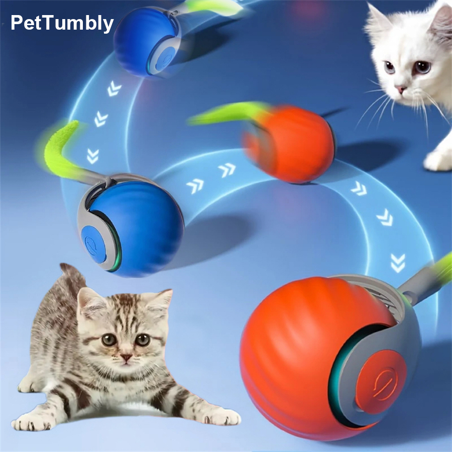 Automatic Moving Dog Ball - Bola Mainan Kucing Interaktif, Mainan Hewan