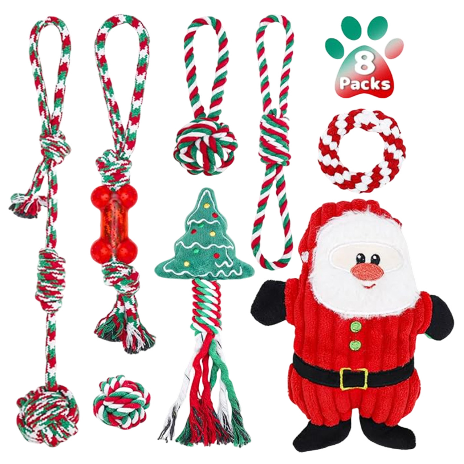 Dog Rope Toy Aggressive Chewers - Set Mainan Tali Kunyah Anjing, Tali