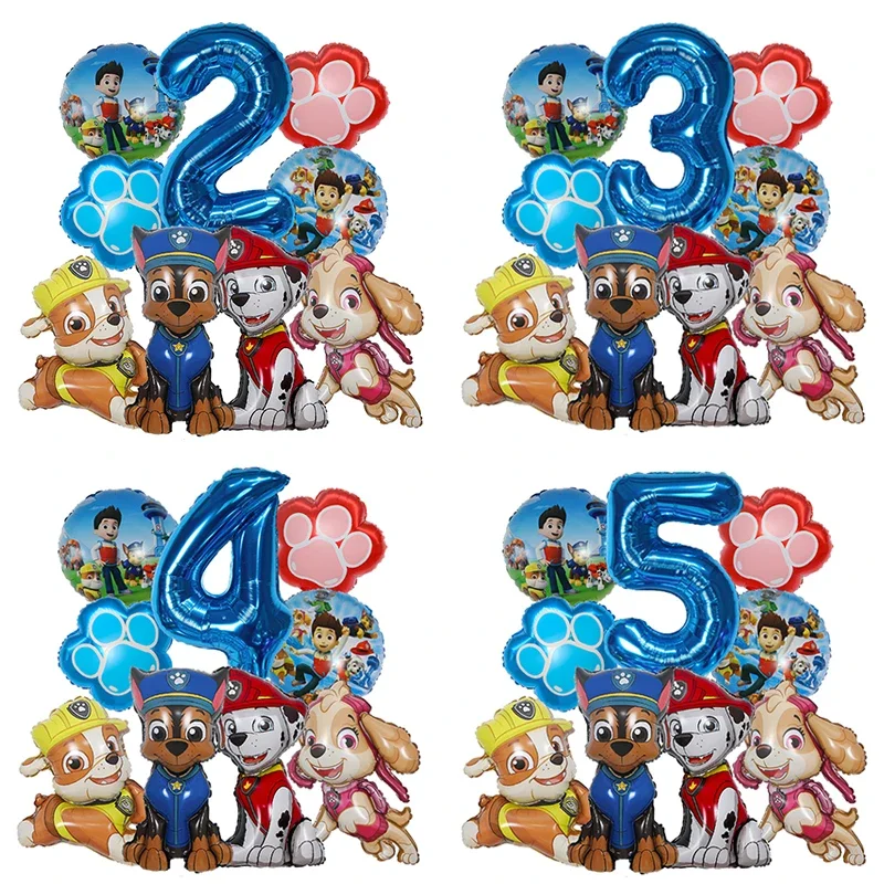 Dog Toys - 9pcs Balon Foil Kartun Paw Patrol,
