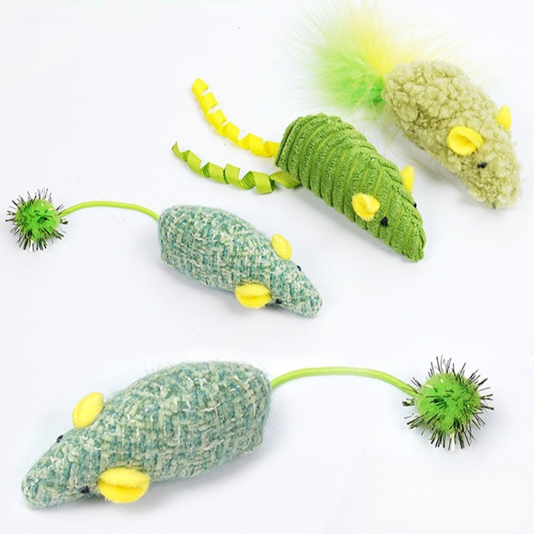 Mainan Kucing 3pcs Tikus Bonek - Catnip Interactive Plush Mouse ulasan dan harga