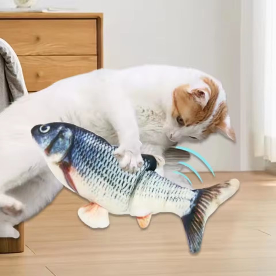Mainan Ikan USB Charging Elekt - Electric Floppy Fish Dog Toy ulasan dan harga