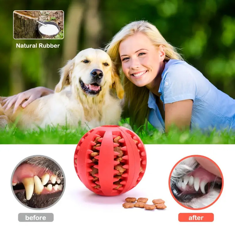 Bola Mainan Anjing Interaktif, - Rubber Treat Dispensing Dog Toy ulasan dan harga