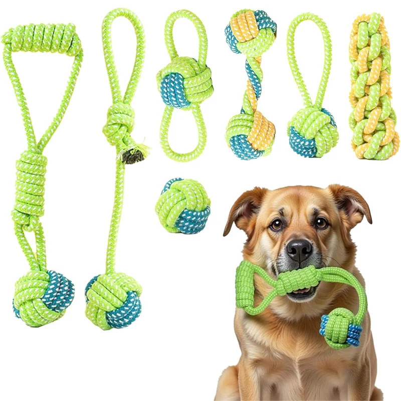 1/7 Paket Mainan Tali Tarik An - Dog Rope Toy Aggressive Chewers ulasan dan harga